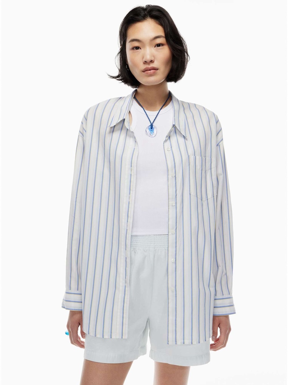 Aritzia Wilfred Oversized Striped Shirt